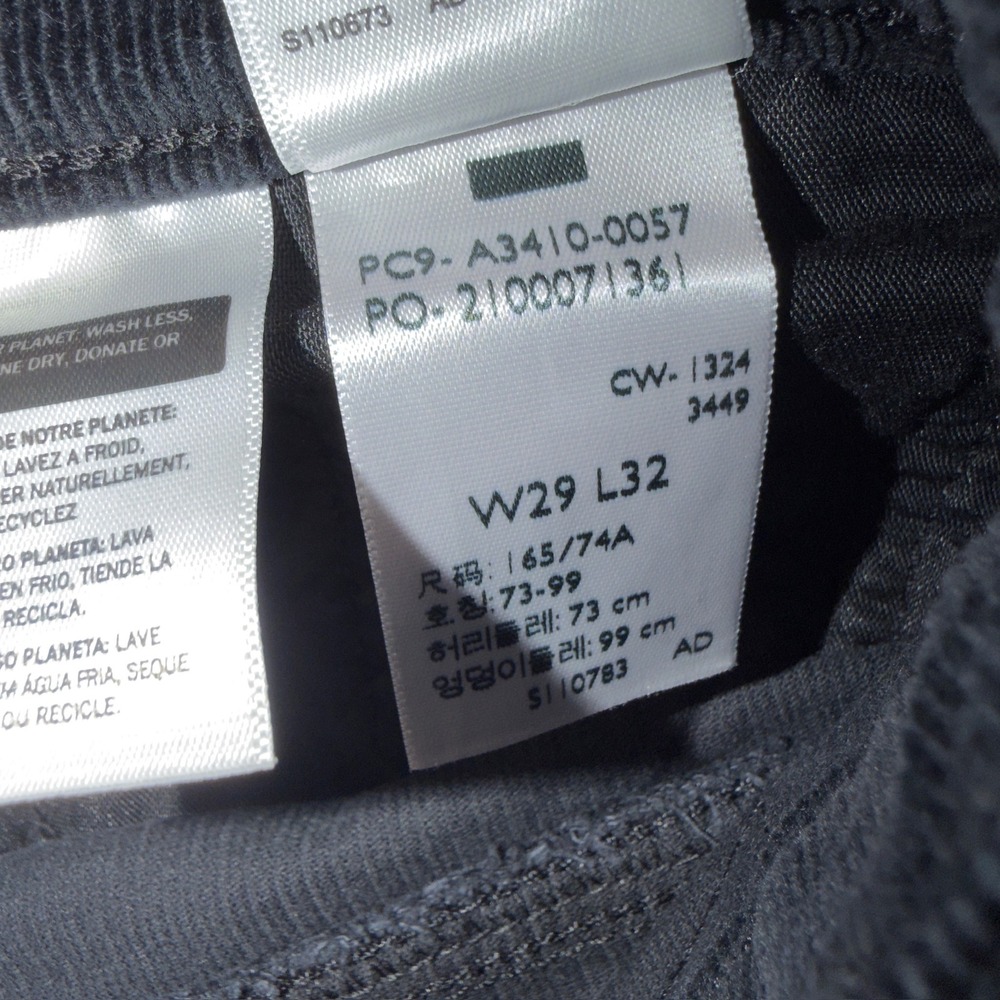Levis 726 Flare Corduroy Pants Womens 29x32 High Rise Slim Charcoal Grey Black - Picture 11 of 12